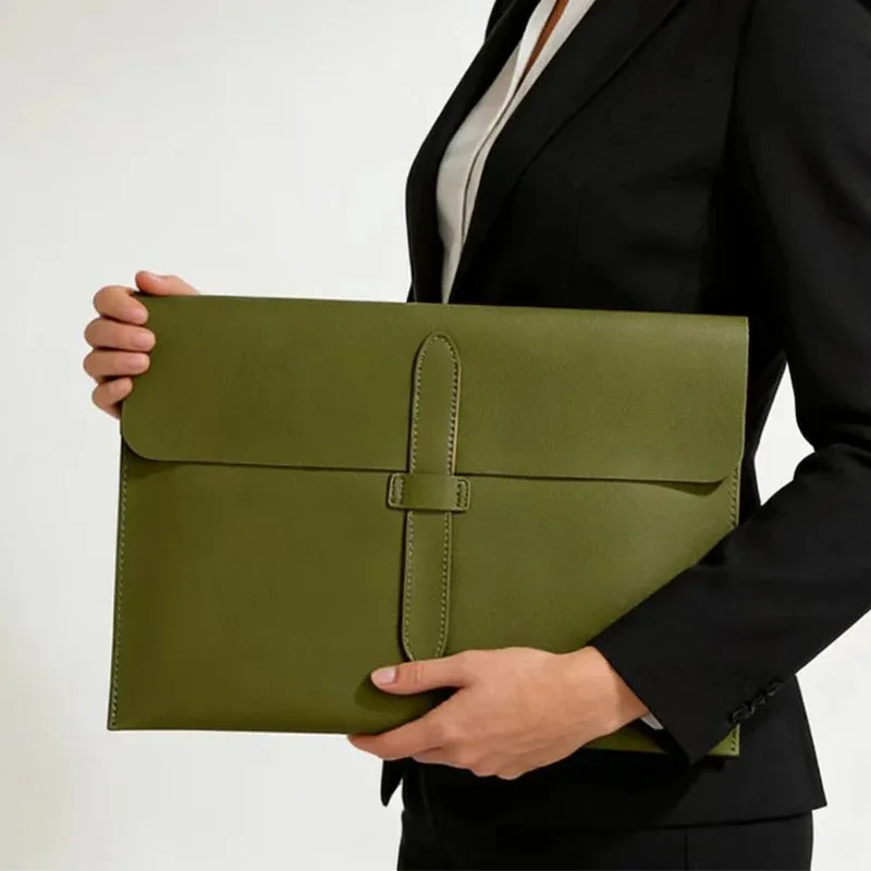 sac de documents professionnel personnalisé avec lettres, pochette pour documents a4, gravure en cuir pu, sac pour ordinateur portable 13 pouces, pochette de luxe pour documents