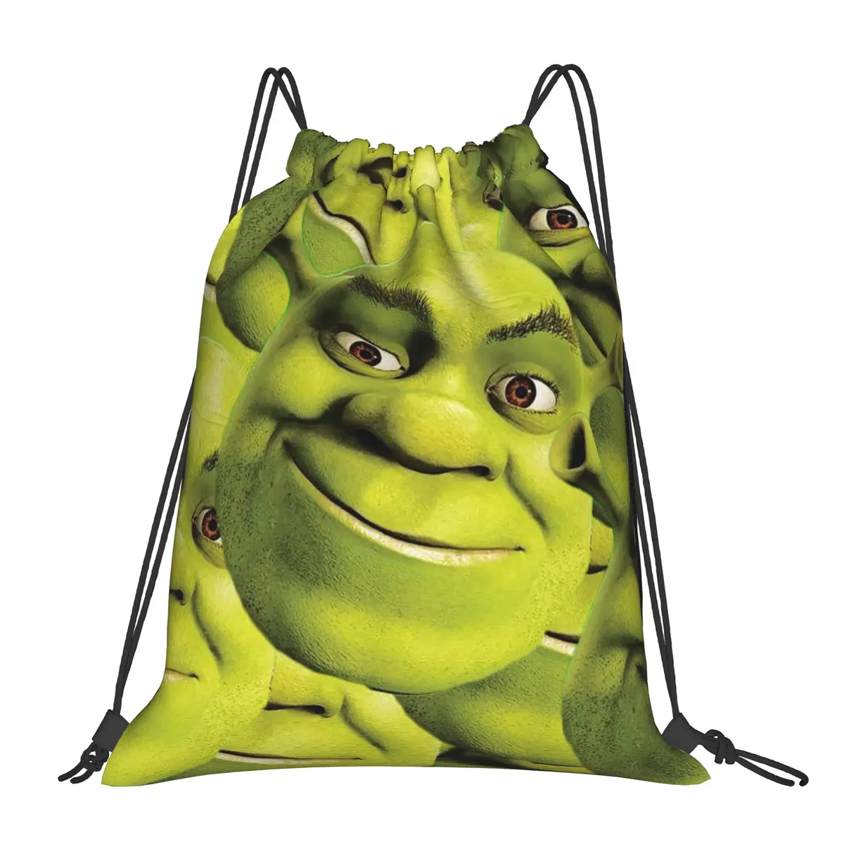 sac à dos à cordon shreks memes, sac de sport résistant à l'eau, sac à cordon avec visage drôle d'anime pour le yoga, 36 cm (largeur) x 43 cm (hauteur)