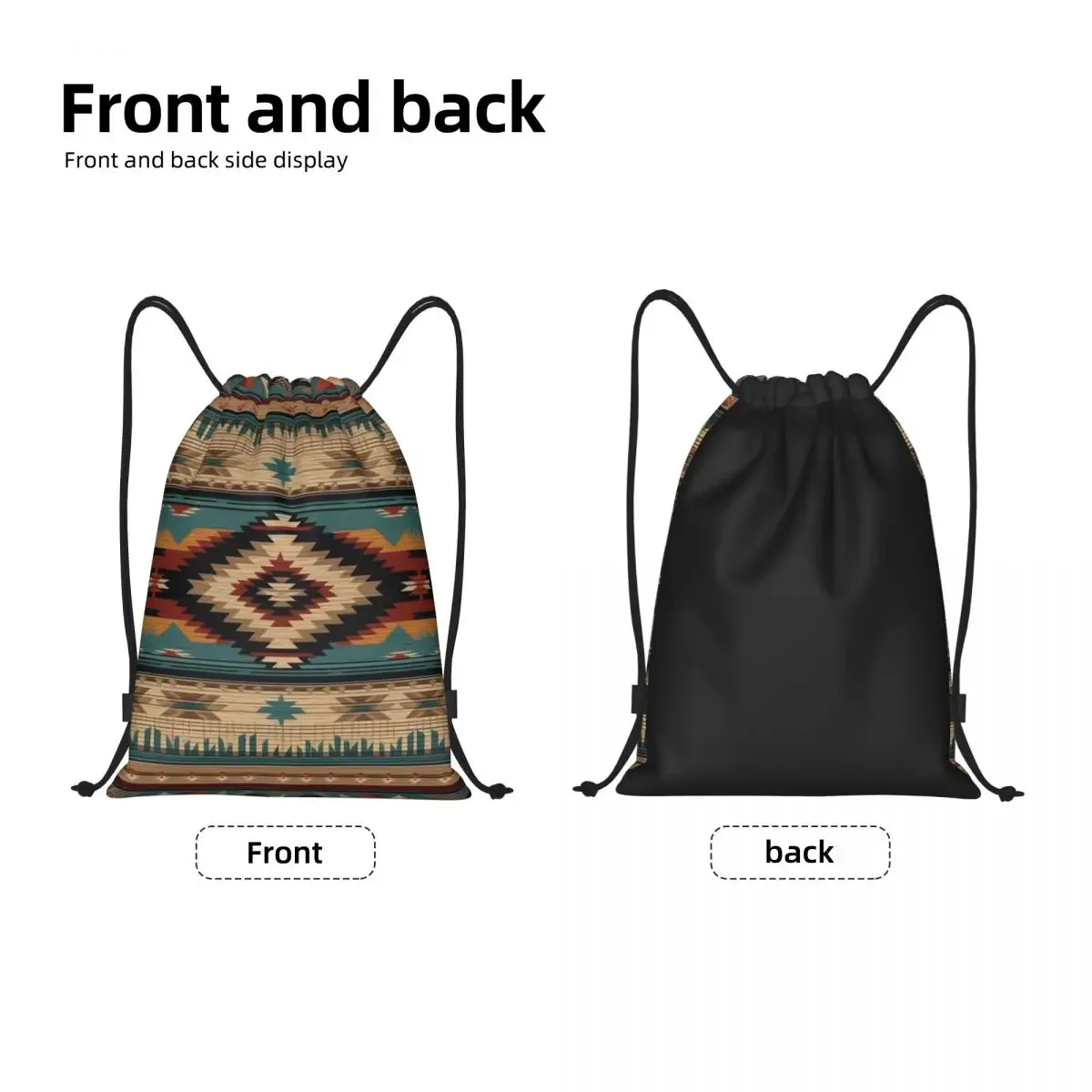 Sac à dos Navajo Native American Tribal Pattern Proximity Wstring pour hommes et femmes, sac de sport pliable, sac de sport, sac d'entraînement