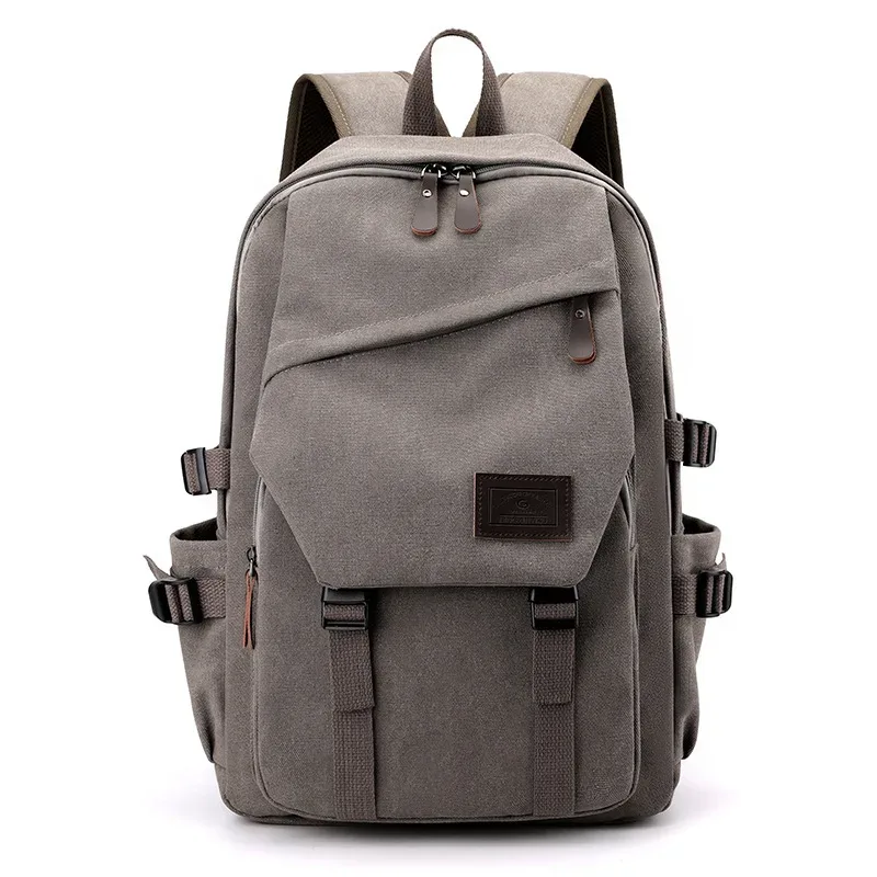 nouveau sac à dos en toile pour hommes, sac d'école d'étudiant de grande capacité, sac à dos de banlieue, ordinateur portable 15.6 pouces
