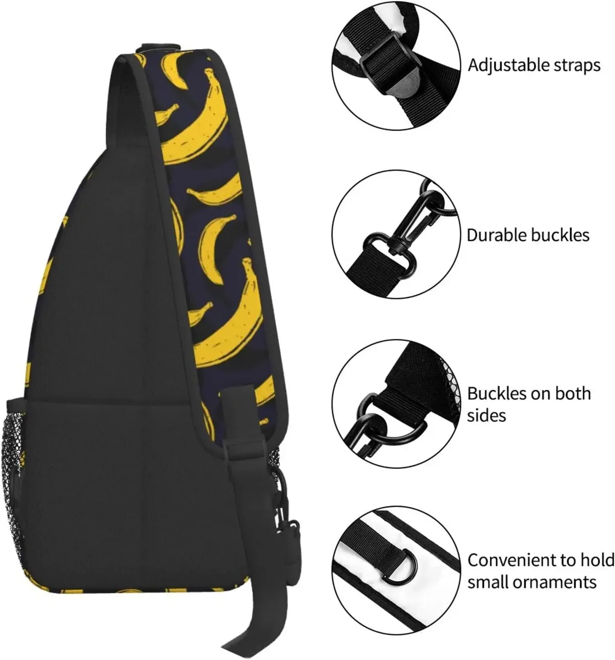 sac à bandoulière à motif de gels sans couture pour femmes et hommes, sacs à bandoulière à imprimé fruits, sac à dos décontracté, sac de poitrine, sac à dos initié