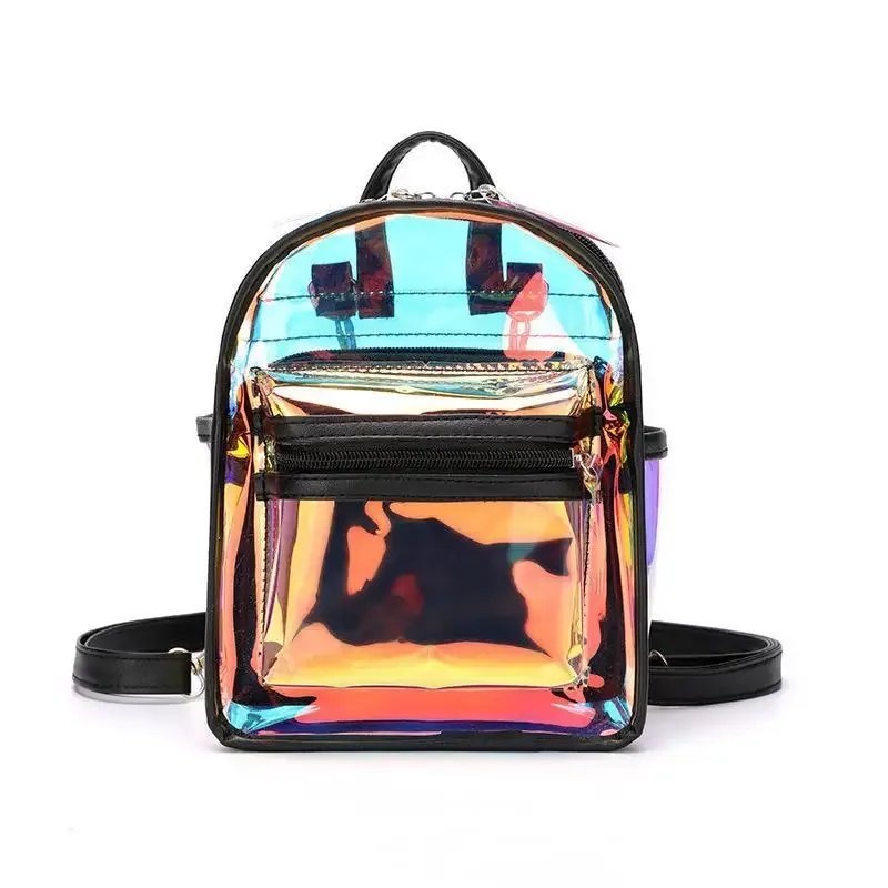 mode coréenne mini sac à dos femmes gelée transparent double sac à bandoulière mignon filles sac à main voyage en plein air petit sac pour les femmes