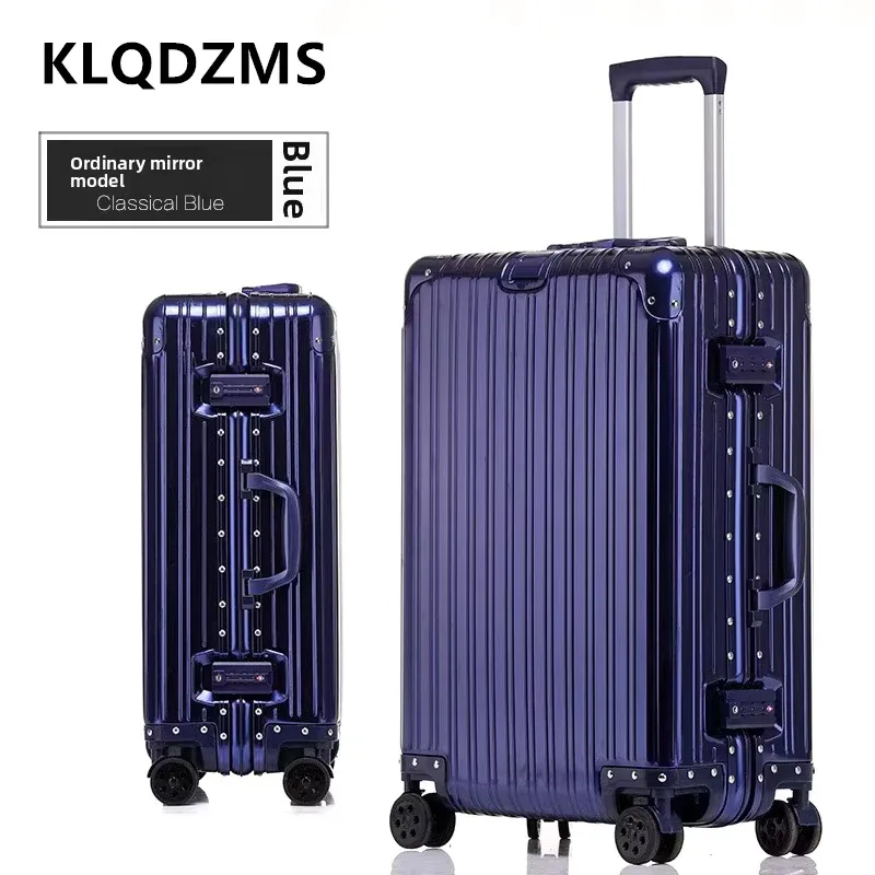 klqdzms – bagages allemands en alliage d'aluminium et de magnésium, valise de cabine de 20 pouces, grande capacité de 28 pouces, valise de voyage en cuir pour affaires