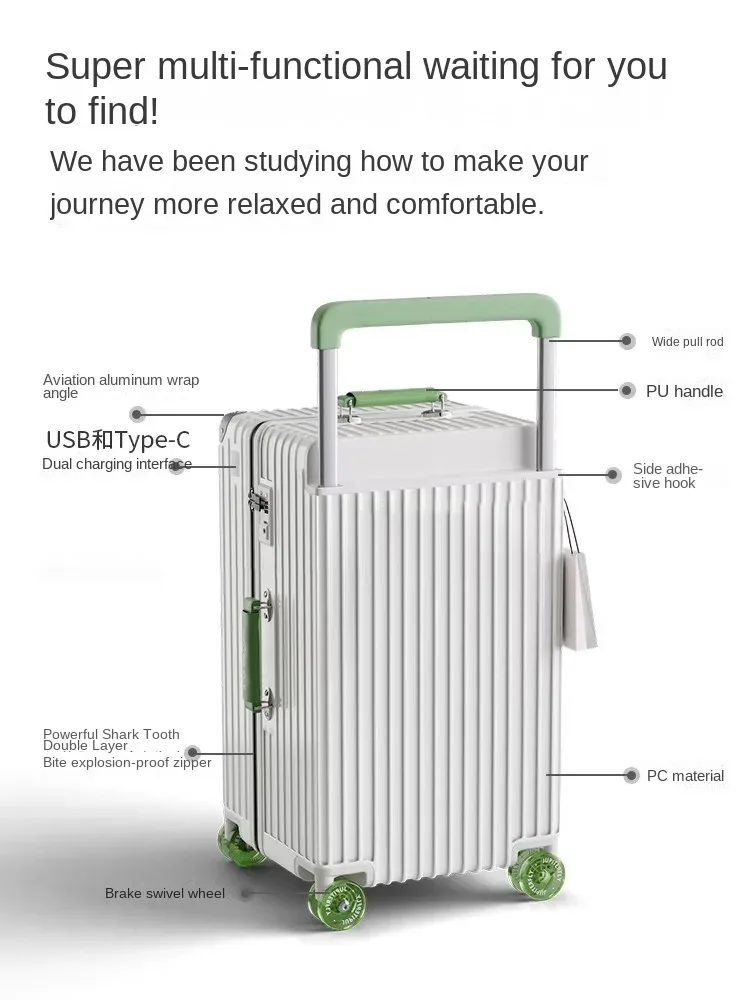 valise trolley large ko-ku fat box 2026, nouvelle valise de voyage 20 pouces pour cabine, valise grande capaci