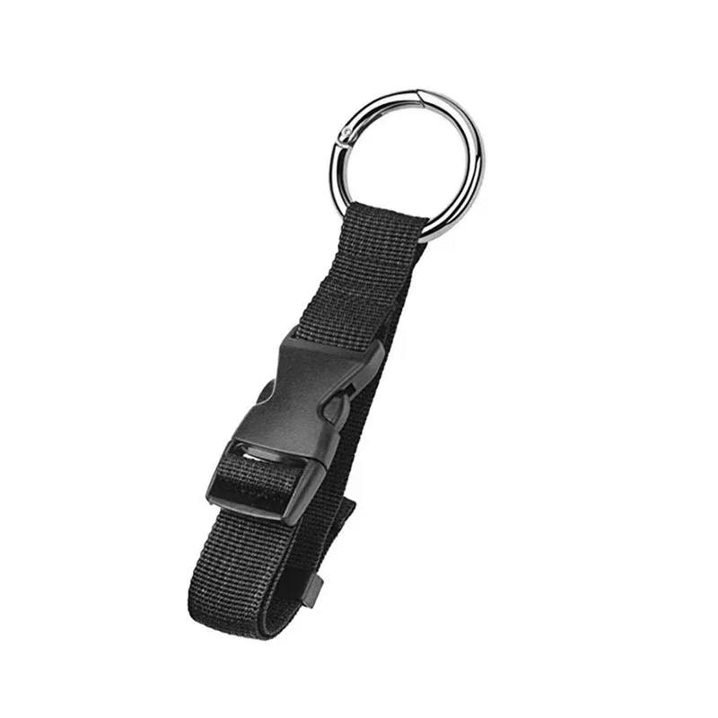 sangle de fixation pour bagages en nylon noir, boucle en alliage de zinc robuste, ceinture de suspension pour valise avec crochet externe pour les voyages à l'aéroport