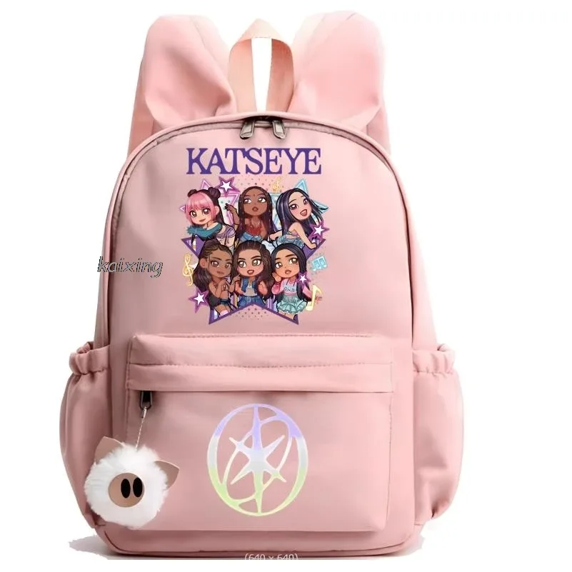 kawaii chaud katseye drôle impression sac à dos grande capacité sac d'école étudiant pochette d'ordinateur sac à dos scolaire pour étudiant