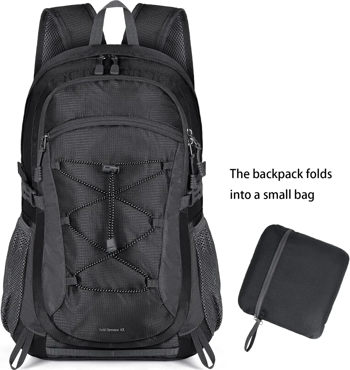 rainsmore sac à dos de randonnée léger 40l sac à dos de camping étanche sac à dos pliable pour femmes et hommes sac à dos de voyage en plein air