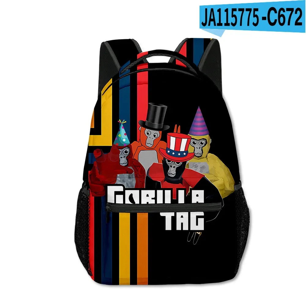 sac à dos tendance et amusant pour étudiants, avec impression 3d de gorille, en tissu oxford imperméable, pour garçons/filles, sacs à dos de voyage