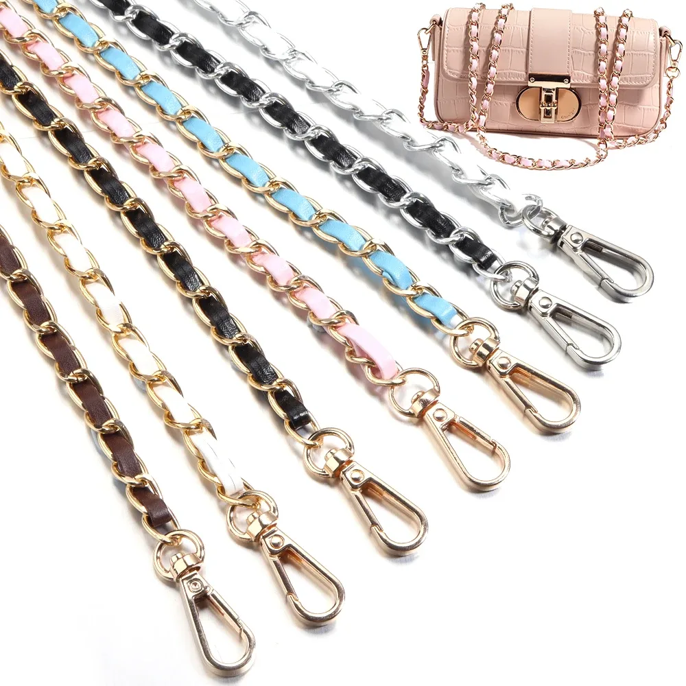 chaînes de sac multicolores en cuir, 110cm, sangles de chaîne pour sac à bandoulière, chaînes de remplacement pour bricolage de sacs pour femmes, accessoire de pièce