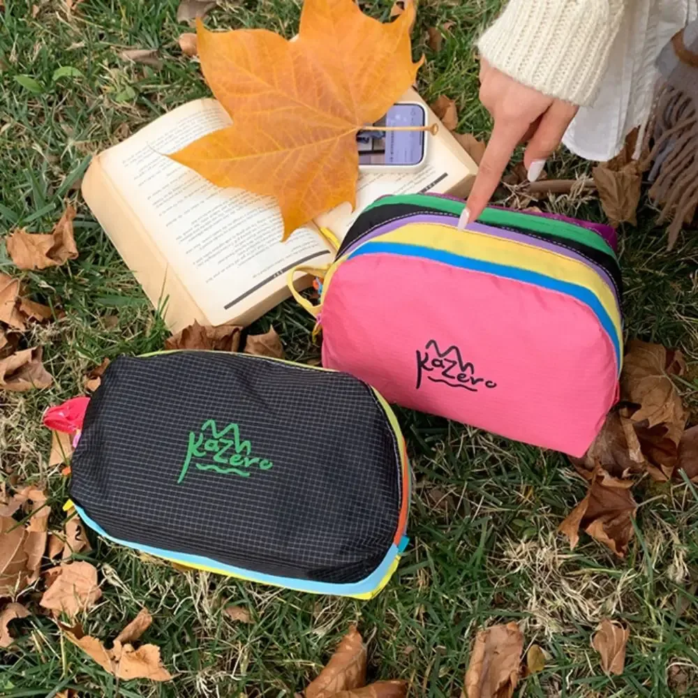 sac de maquillage multifonctionnel portable, porte-monnaie, sac à cosmétiques mignon multi-poches, fermeture éclair, étanche, sac de voyage