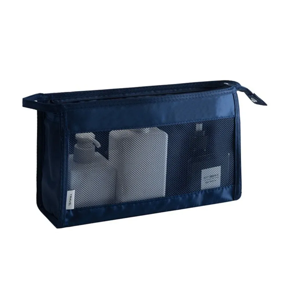 nouvelle trousse de toilette à fermeture éclair, pochette à maquillage en maille portable, sac en maille multifonctionnel de grande capacité, camping