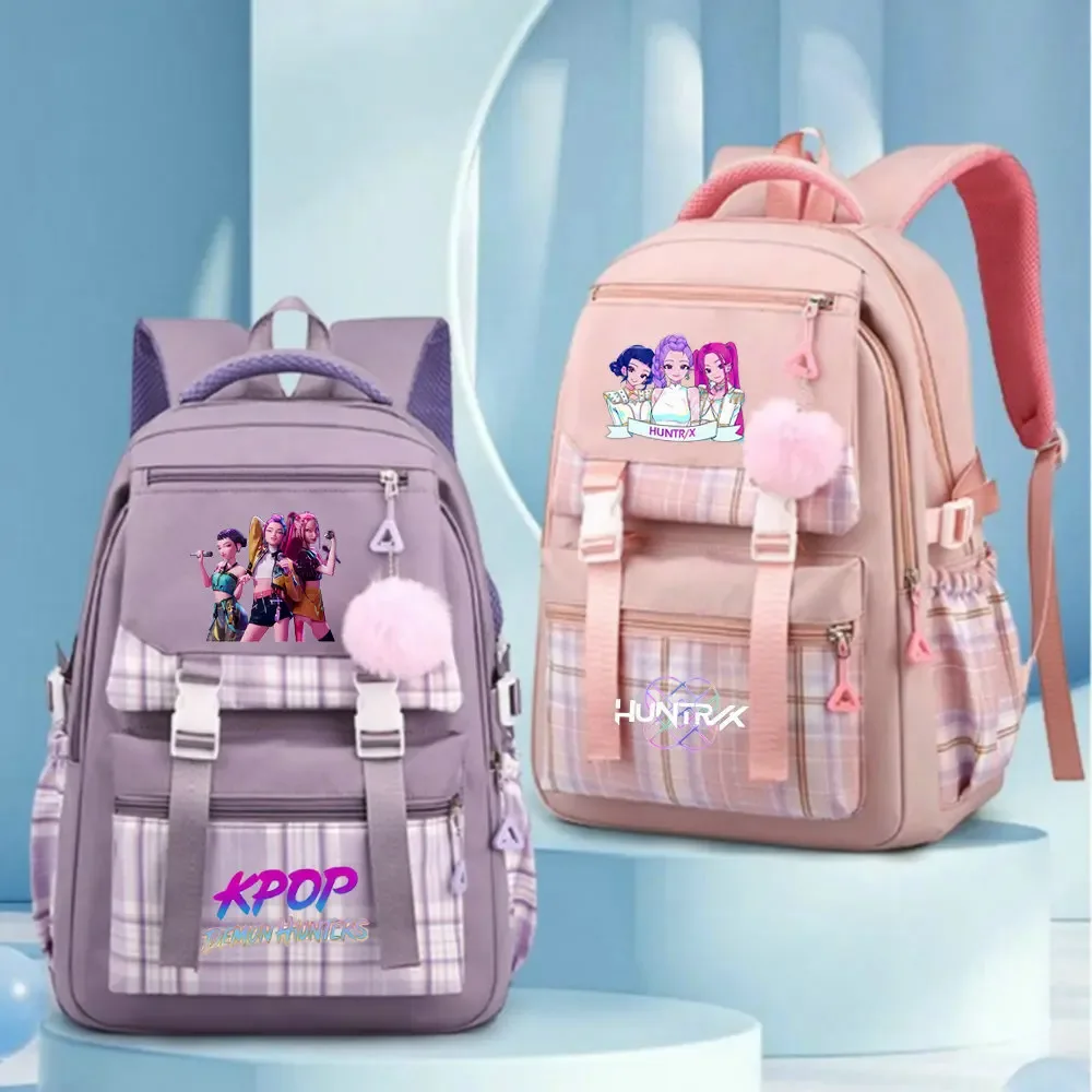 Sacs à dos d'école KPop Demon Hunters, sacs d'école pour étudiants, sac à dos de voyage à la mode pour filles, sac à dos étanche avec fermeture éclair, sac à dos pour ordinateur portable