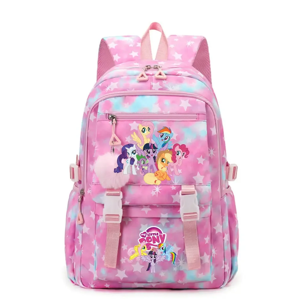 sac à dos d'étudiant imprimé my little pony, cartable de grande capacité pour adolescents, sac à dos de voyage pour ordinateur portable pour femmes