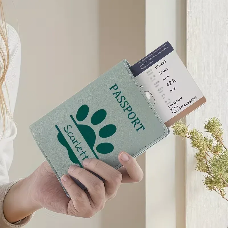 porte-passeport personnalisé avec motif de patte de chien - style classique, portefeuille de voyage de haute qualité, un cadeau élégant unisexe