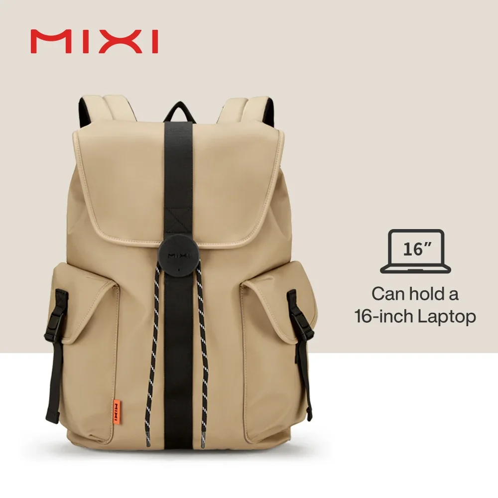 mixi 16 ''sac à dos pour ordinateur portable femmes hommes imperméable léger décontracté week-end sacs de voyage étudiants sac à dos 17 pouces blanc