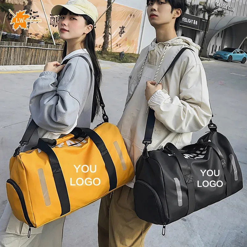 Sac de voyage avec logo personnalisé, sac de sport pour hommes, sac de sport personnalisé, sac de week-end, cadeau, sac à bandoulière étanche, motif imprimé