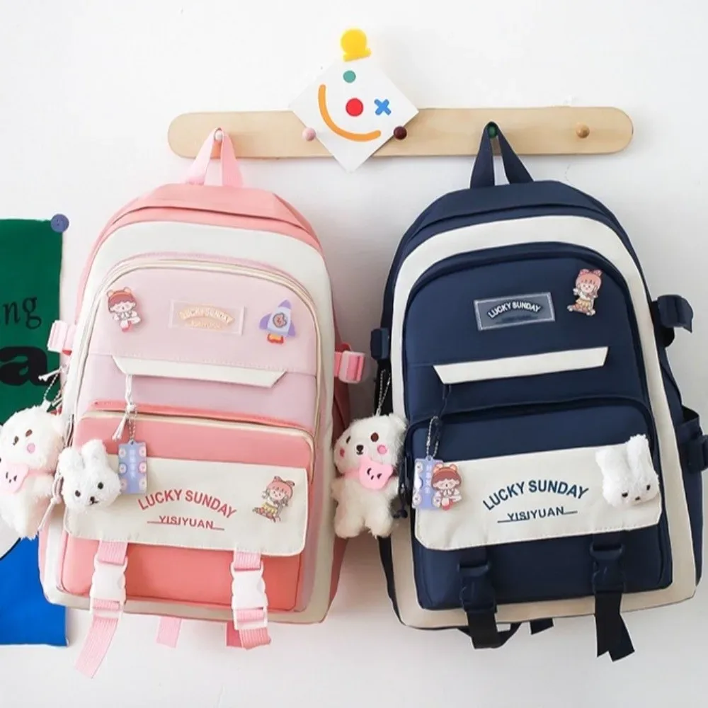 ensemble de 5 sacs à dos mignons de grande capacité, respirants et multifonctionnels, pour étudiants, avec boucle, sac bandoulière, pour l'université