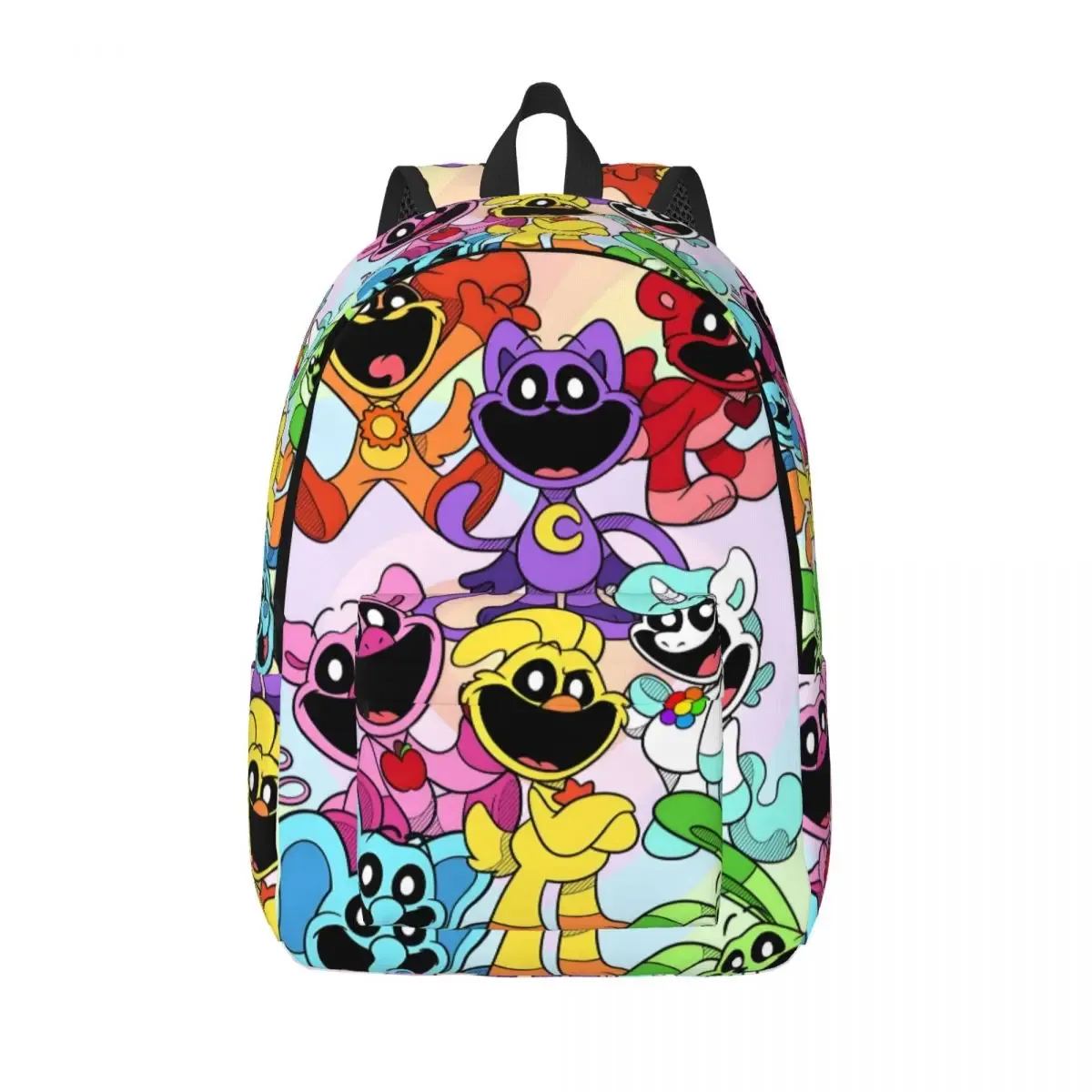 sac à dos en toile personnalisé avec impression 3d de créatures souriantes pour garçons et filles, sacs de voyage pour collège et école, sac à livres pour ordinateur portable de 15 pouces