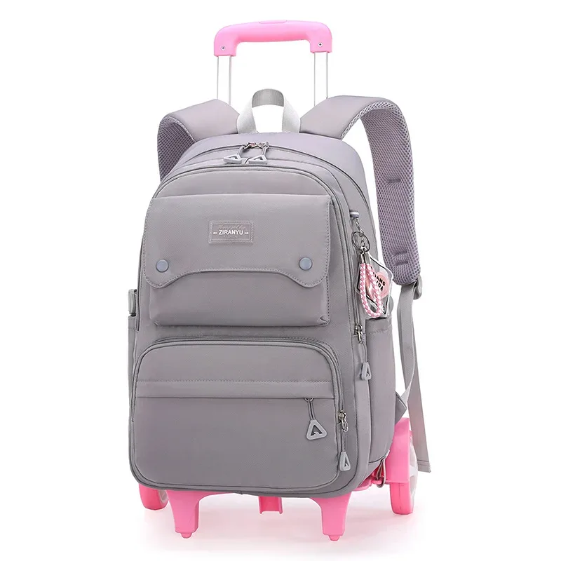 nouveau sac à dos scolaire à roulettes pour enfants, sac à dos à roulettes pour filles, sac à dos à roulettes multifonctionnel