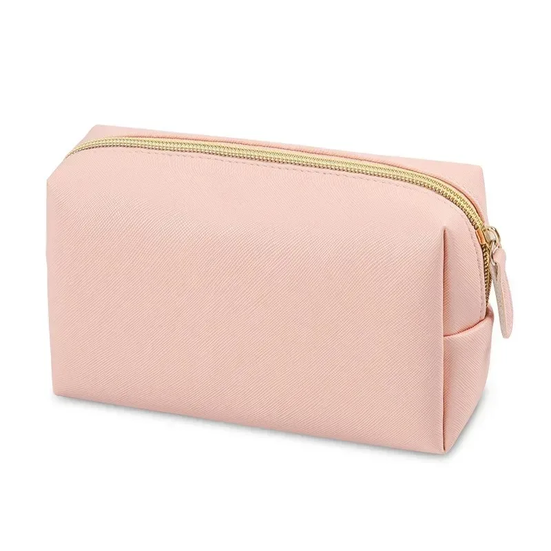 trousse de maquillage brodée personnalisée, portable en cuir pu saffiano, kits de cosmétiques de toilette imperméables pour hommes et femmes, logo avec nom personnalisé