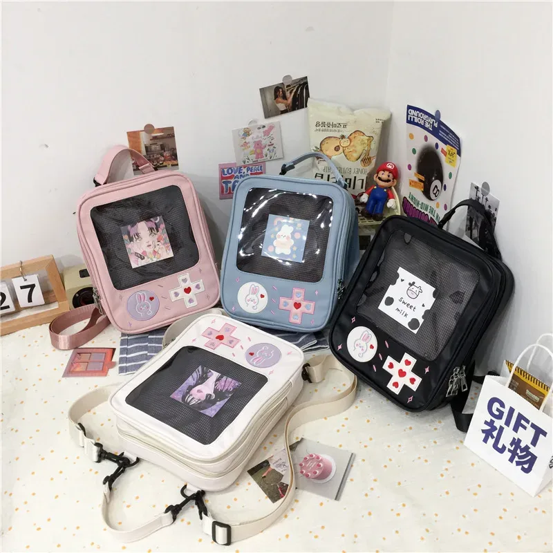 Y2K mignon clair ItaBag femmes Lolita sac à dos Kawaii fille sac à bandoulière bricolage affichage poche transparente poupée japonaise fourre-tout sac à main