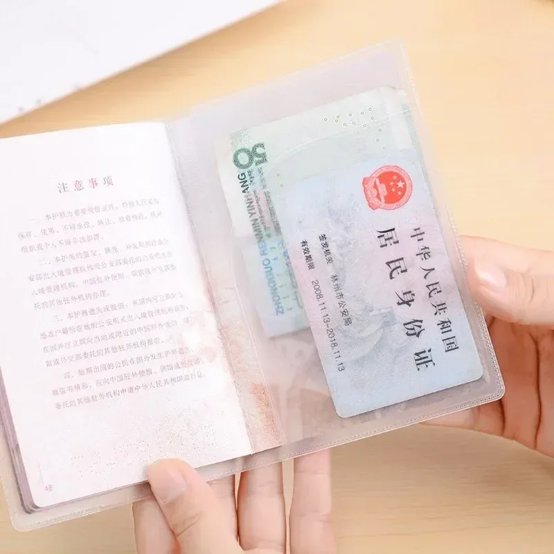 couverture de protection transparente pour passeport, sac à main en pvc, porte-carte d'identité, porte-passeport de carte de crédit, sac en poudre, voyage, femmes, affaires, d343, 1pc