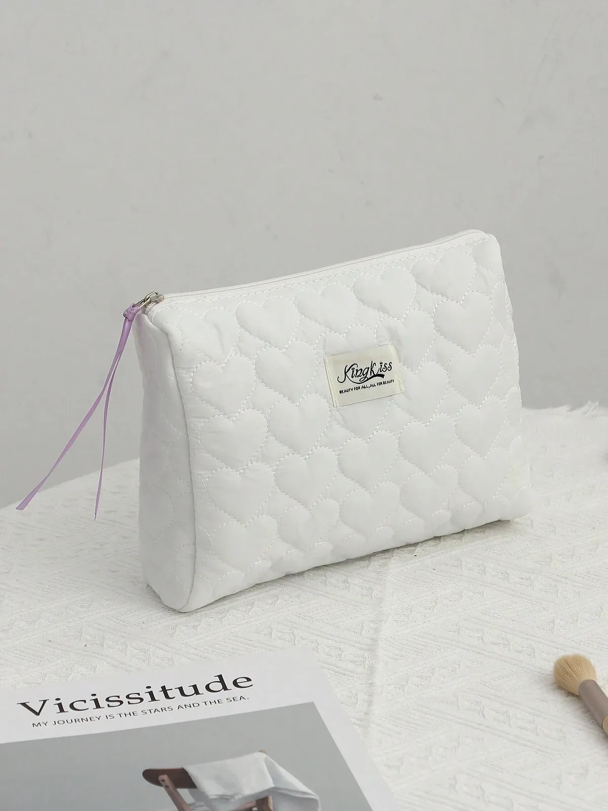 trousse de maquillage douce en forme de cœur, sac à cosmétiques décontracté, cubes d'emballage portables de vacances, voyage pour femmes, cadeau de printemps et d'été, sac de soins de la peau