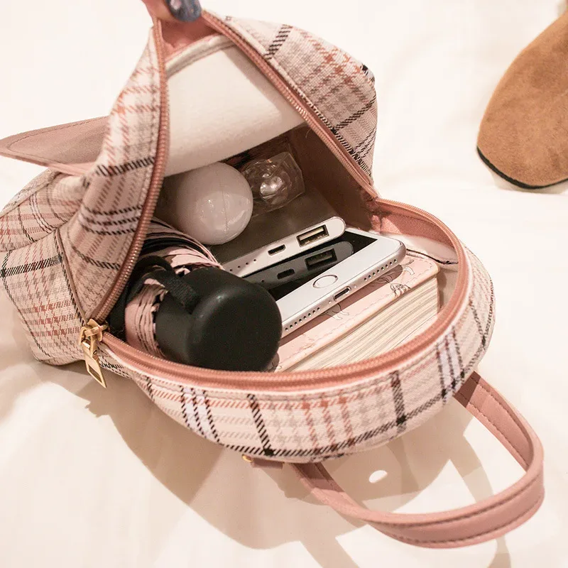 nouveau mini sac à dos bandoulière pour adolescente, sac à main à carreaux pour femme, sac à bandoulière pour téléphone, style coréen, nouveau modèle tendance pour femme