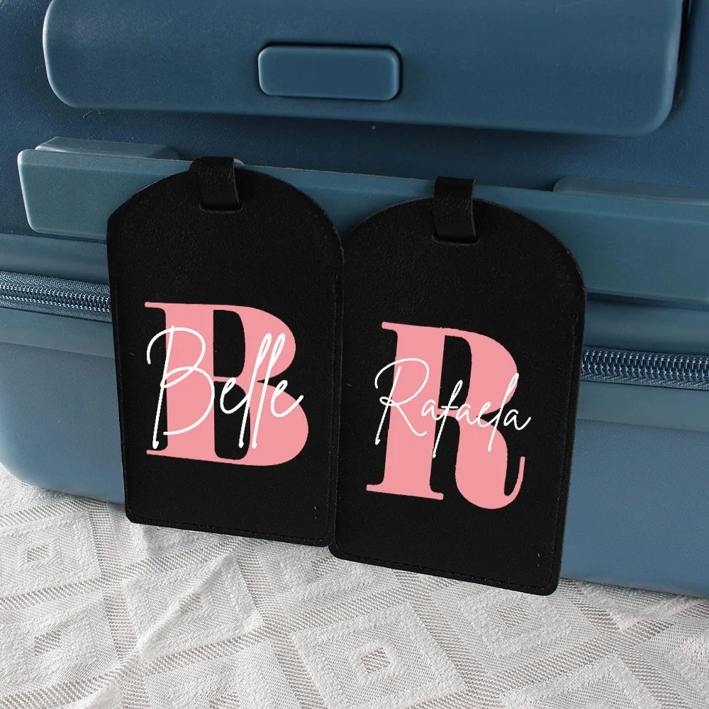 étiquette de bagage monogrammée pour valise, sac à main, étiquette de sac de voyage, étiquette avec initiales et nom, cadeau personnalisé