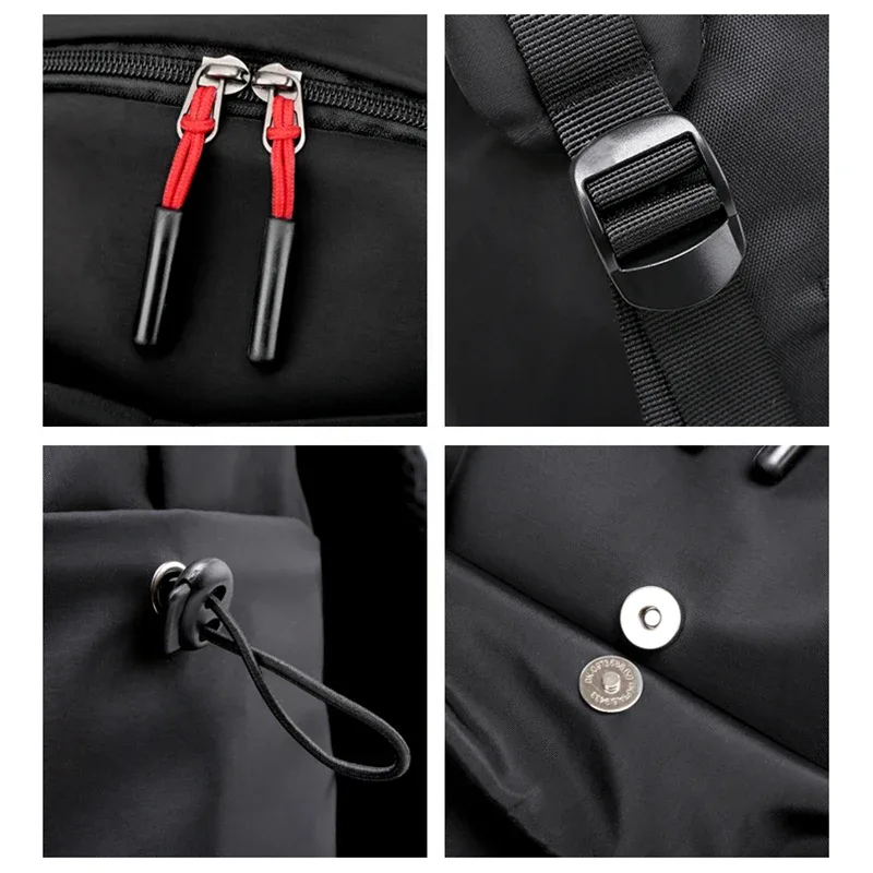 sac à dos étanche multifonction pour hommes, sacs d'école de luxe pour étudiants, sacs à dos pour ordinateur portable décontracté plissé pour ordinateur portable 15.6 pouces