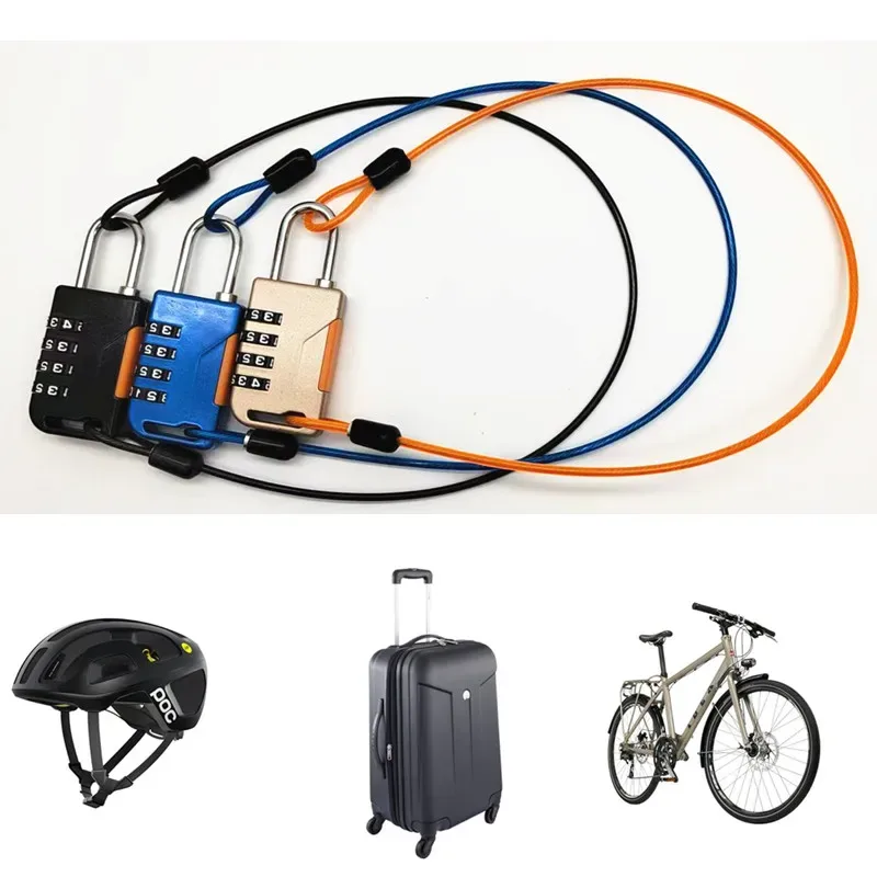 cadenas à combinaison réinitialisable compact à 4 chiffres, corps étroit, câble extra long de 50 cm pour valise, voyage