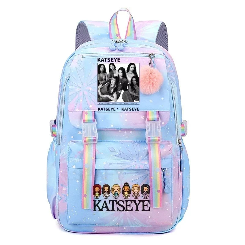 sac à dos kpop katseye pour femmes, sacs d'école multifonctionnels de grande capacité, sac à dos pour adolescents et étudiants, sac de voyage pour fans de mode