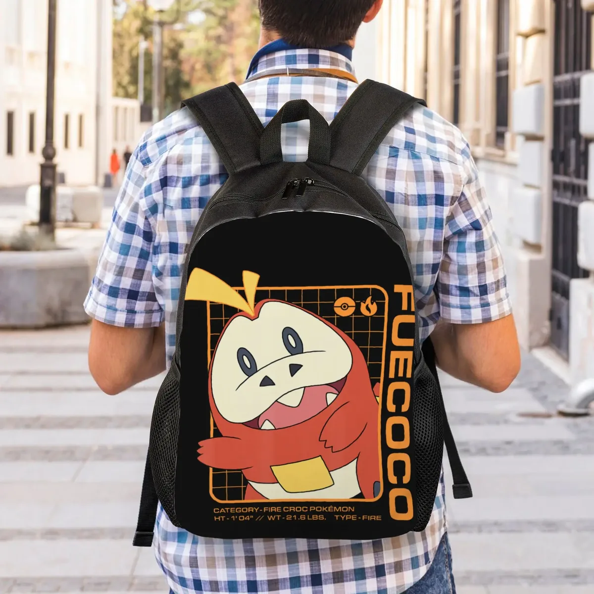 sacs à dos pokemon fuecoco stats daypack mochila journey retro sac à dos lavable