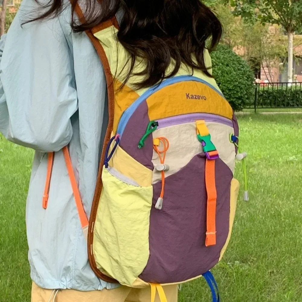 Sac à dos de voyage en nylon tendance, multifonctionnel, grande capacité, sac à dos de voyage quotidien, multicolore, sangles fixes, sac à dos de sport pour l'extérieur