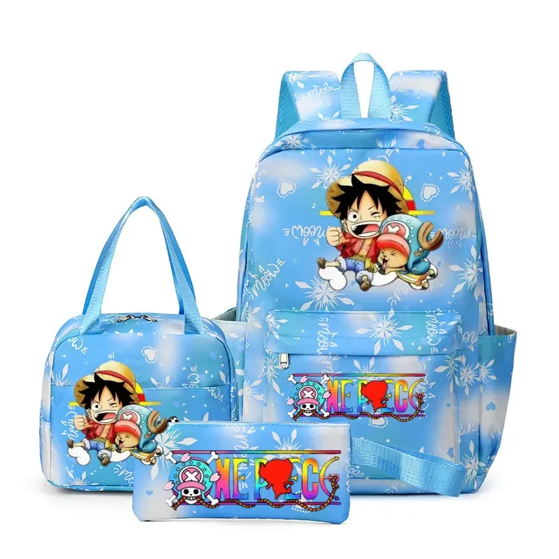 sacs à dos one piece pour femmes et hommes, sac d'école grande capacité, sac à dos imprimé, sac de voyage, sac à dos pour homme, mochila, lot de 3