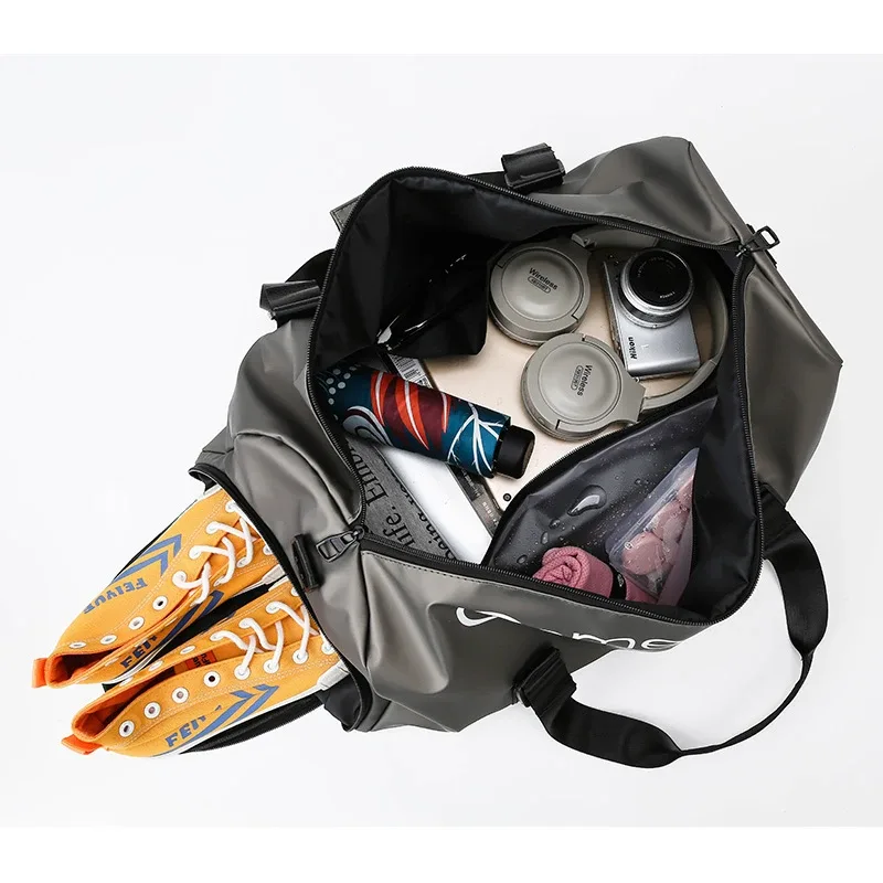 sac de voyage à bandoulière grande capacité pour hommes et femmes avec pochette pour trolley, compartiment sec/humide séparé, sac de sport, de gym, de natation, sac de voyage portable