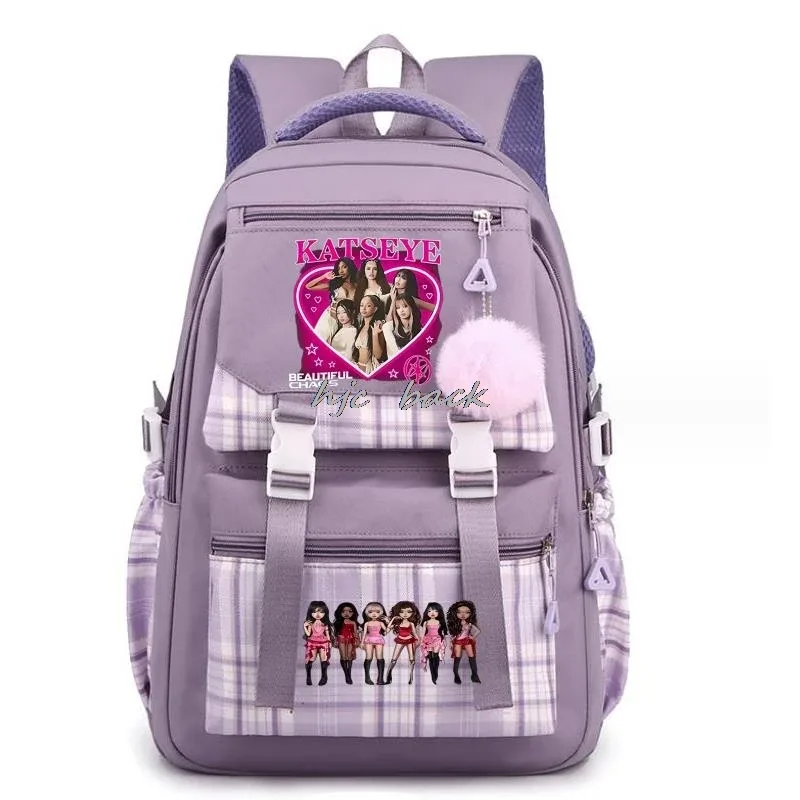 hot katseye drôle impression mochila gir'ls garçon retour à l'école livre sacs, adolescents étudiant sac à dos femmes voyage ordinateur portable sac à dos