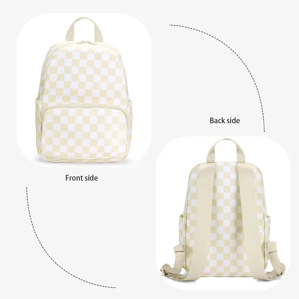 nouveau sac à dos classique unisexe à petits carreaux, léger et durable, imperméable, pour femmes, étudiants