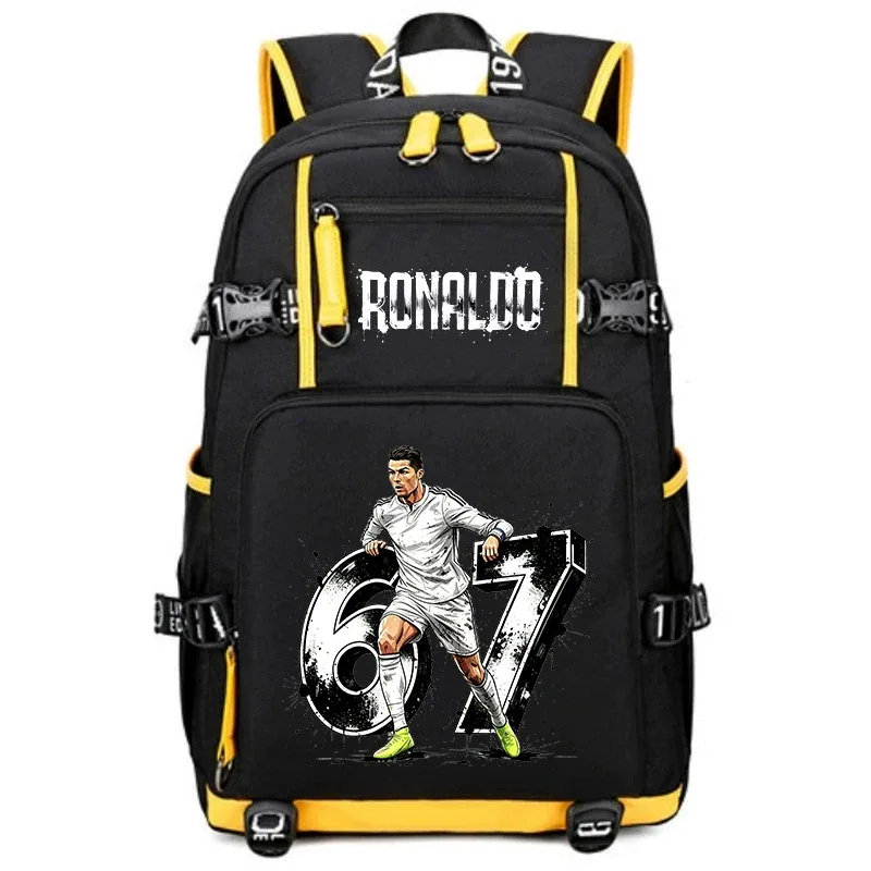 cr7 ronaldo 67 sac à dos imprimé de grande capacité pour étudiants, adolescents, enfants, sac à dos de voyage pour l'école