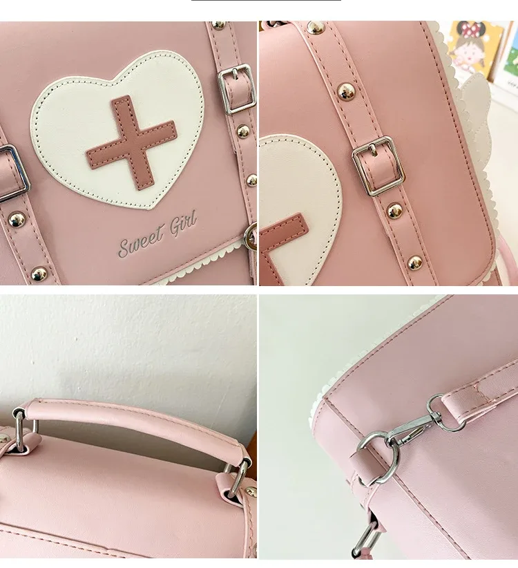 sac à dos mignon de style japonais lolita pour jeunes filles, sac d'école uniforme kawaii, petit sac de voyage, sac à dos à ailes, sac à main ita pour femmes