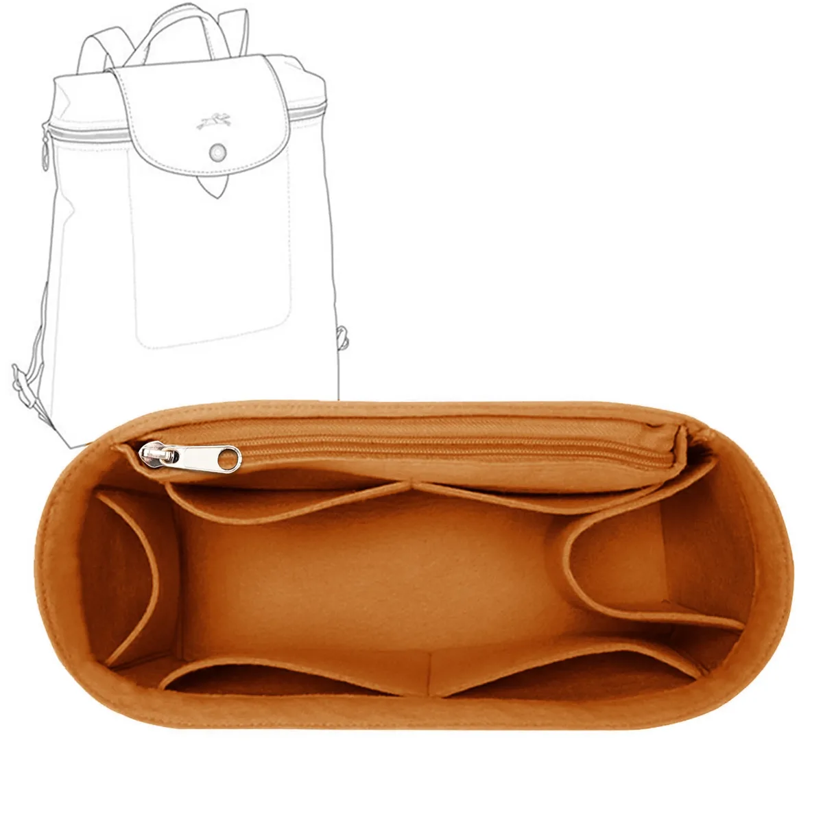 insert organisateur de sac à main en feutre avec plusieurs poches, doublure de sac dans le sac pour sacs à main et sacs à dos, sac de rangement de maquillage de voyage