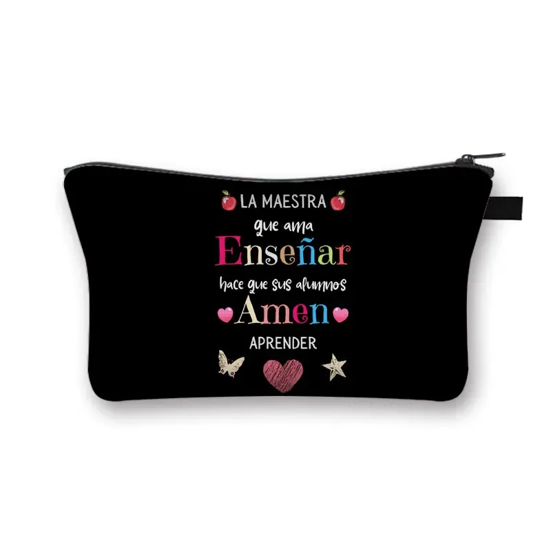 merci enseignant/ gracias maestra/ merci maitresse trousse à cosmétiques femmes trousse de maquillage filles organisateur cosmétique cadeau de remise des diplômes