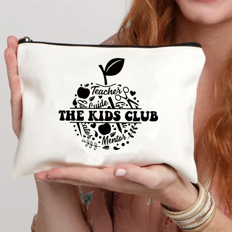 trousse de maquillage personnalisée avec nom de l'enseignant, sac à main pour femme, meilleur cadeau de graduation pour les enseignants, trousse à crayons, cadeau de retour à l'école