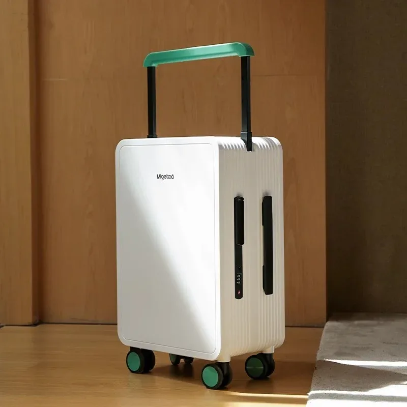 bagage roulant à guidon large, valise de chariot d'équilibre de voyage en matériau pc durable de haute qualité avec 360 ° verrouillage tsa pour roue rotative