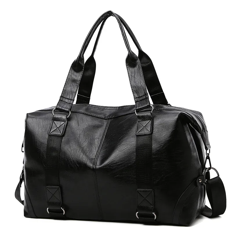 sac à main de voyage en cuir pu pour hommes, sac à bandoulière, sac à bandoulière, grande capacité, sac de sport lancé par bergame, déterminer les notifications, affaires, nouveau, 2023