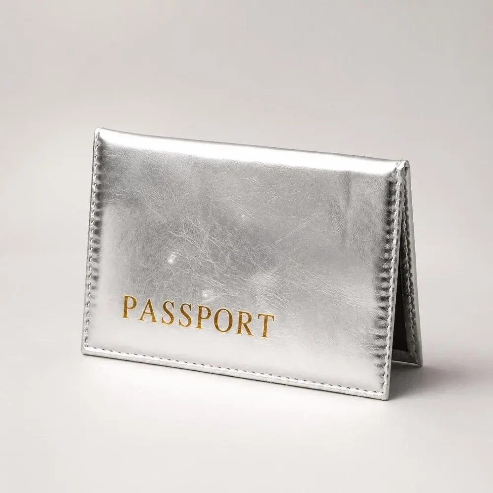 porte-passeport en cuir pu tendance, imperméable, brillant, avec paillettes, porte-cartes de crédit, multifonction, pour voyages d'affaires