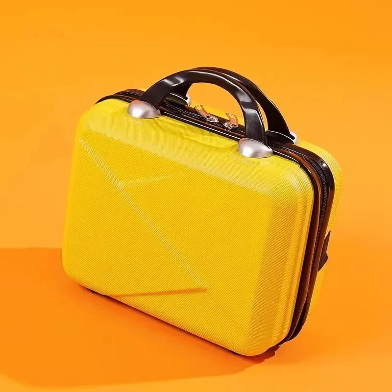sac de maquillage de voyage pour femmes de 14 pouces, mini valise compacte en plastique abs, design uni, idéal pour un usage personnel