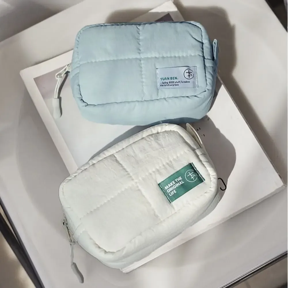 trousse de maquillage matelassurera, sac de rangement pour soins de la peau, valise carrée douce, solide, document, poudres cosmétiques, divers