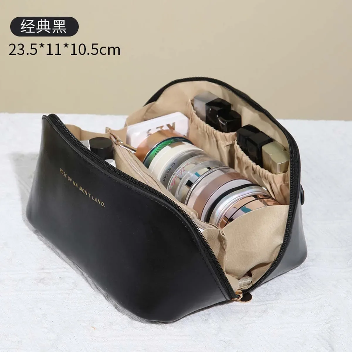 sac de rangement de grande capacité en cuir pu de haute qualité, vente directe d'usine, portable de voyage, nouveau sac de maquillage pour oreiller 2024