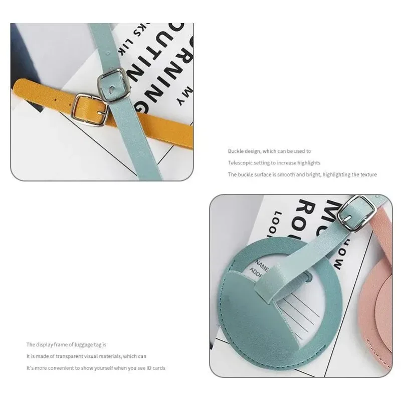 1 pièces belles étiquettes de bagages rondes femmes hommes accessoires de voyage valise bagages carte étiquettes nominatives pour sacs à dos